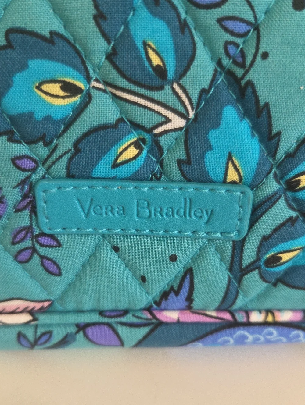 Vera Bradley Teal Floral Quilted Crossbody Bag